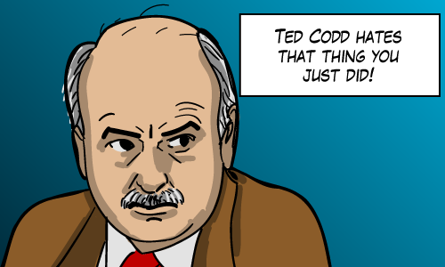 An upset looking E. F. Codd